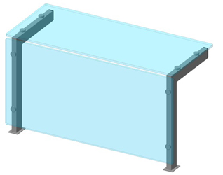 Полка для линии раздачи ITERMA DROP-IN пн-1025-02 стекло толга 